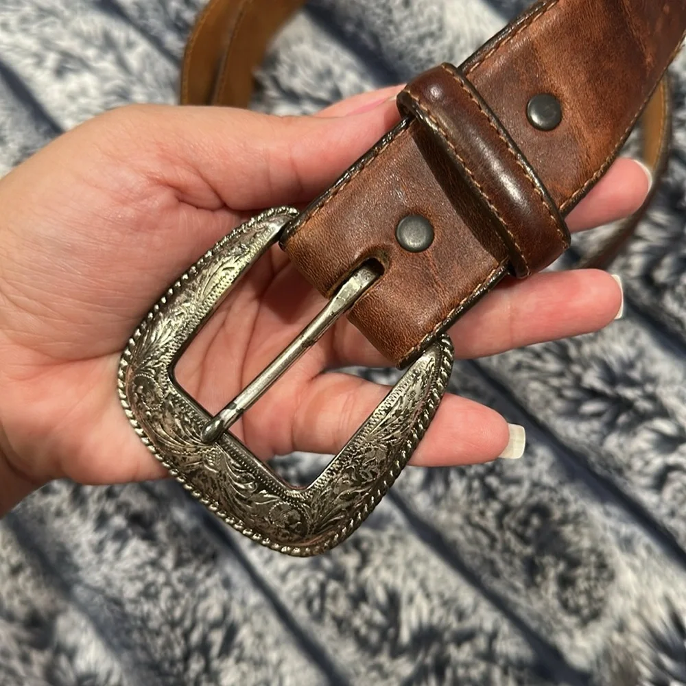 Tony Lama men’s brown western leather belt size 36